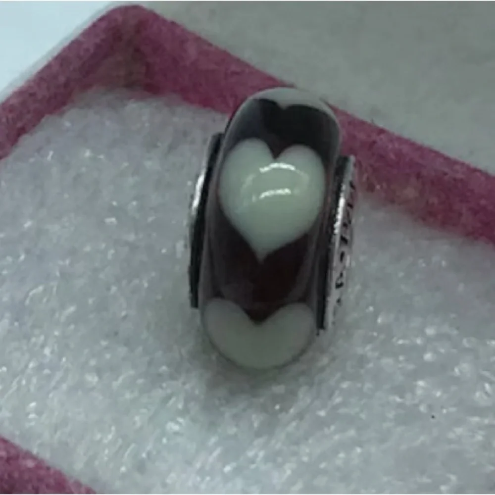 Pandora charm grey heart murano glass - Picture 3 of 3